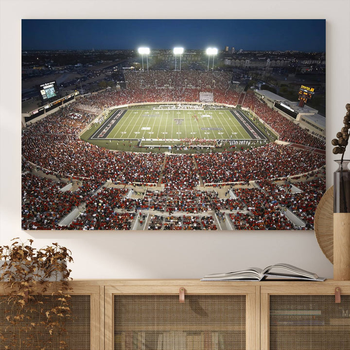 Texas Tech Red Raiders Football Team Print - Lubbock Jones AT&T Stadium Wall Art Canvas Print