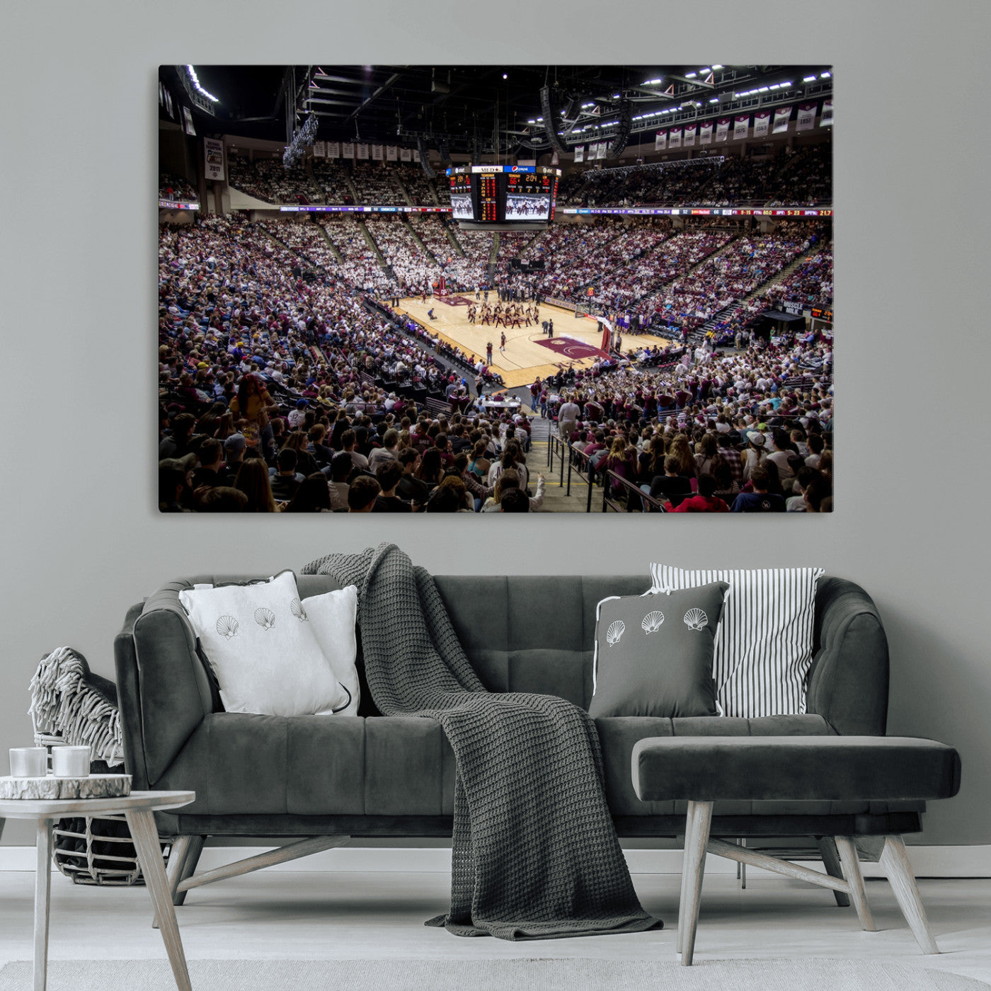 MGV-CV-36X24 - University of Nebraska Cornhuskers Basketball Team Print - Lincoln Red Arena Wall Art Canvas Print