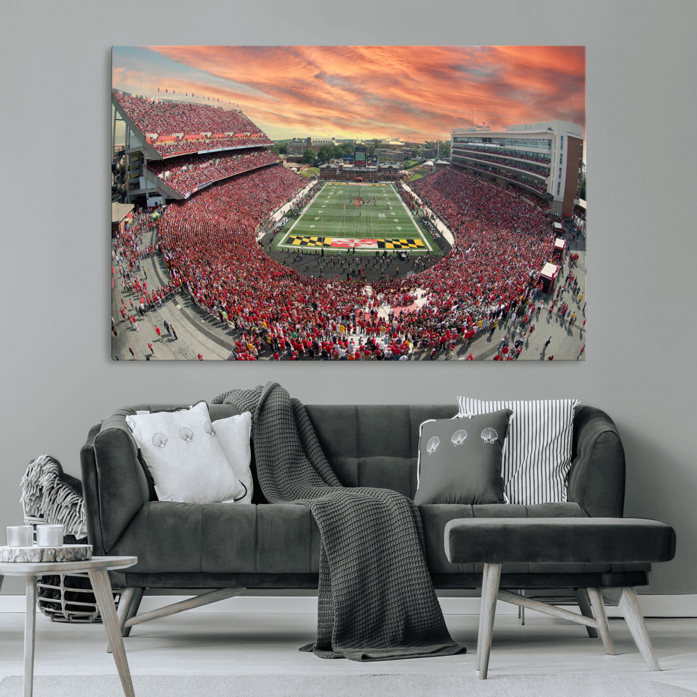 MGV-CV-36X24 - University of Maryland Terrapins Football Team Print - College Park SECU Stadium Wall Art Canvas
