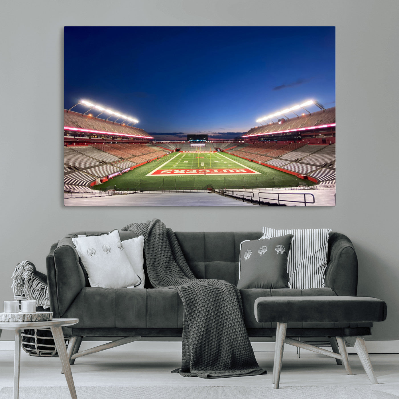MGV-CV-36X24 - Rutgers Scarlet Knights Football Team Print - Piscataway SHI Stadium Wall Art Canvas Print