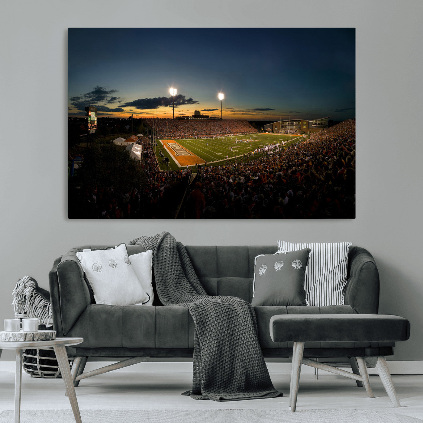 MGV-CV-36X24 - Ball State Cardinals Football Team Print - Muncie Scheumann Stadium Wall Art Canvas Print