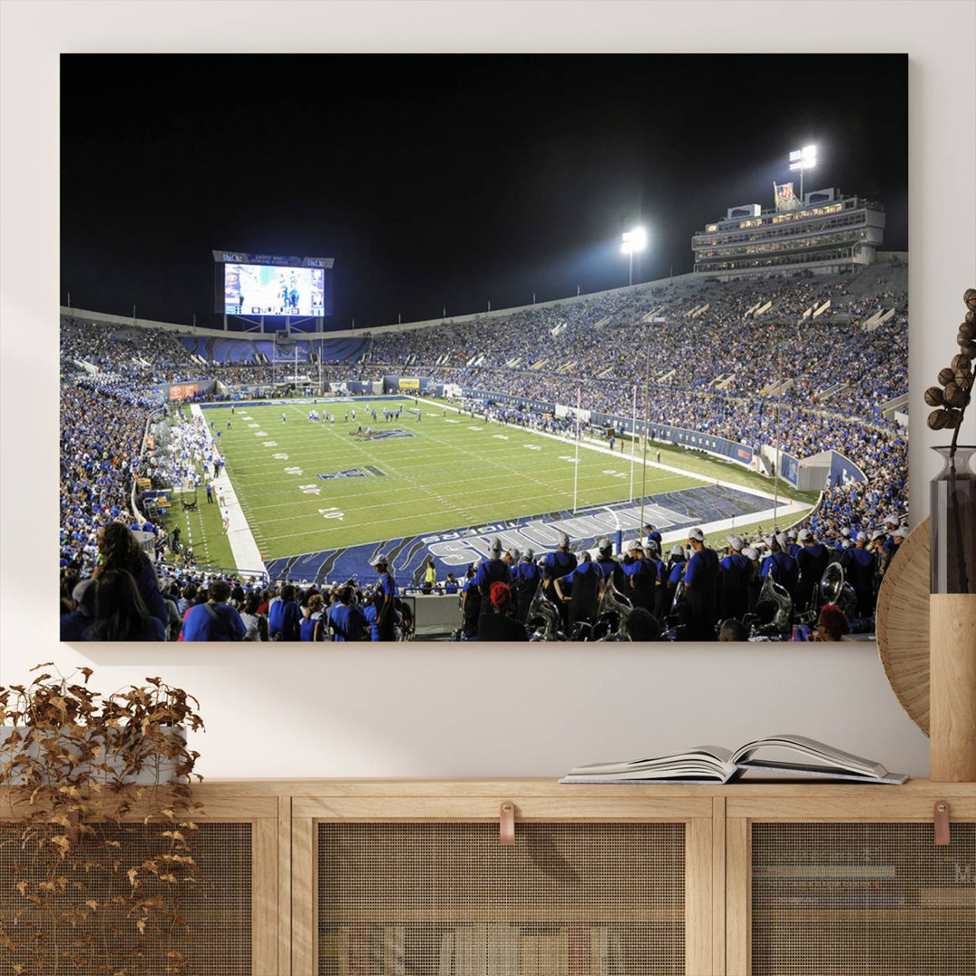 University of Memphis Tigers Football Team Print - Memphis Simmons Bank Liberty Stadium Wall Art Canvas Print