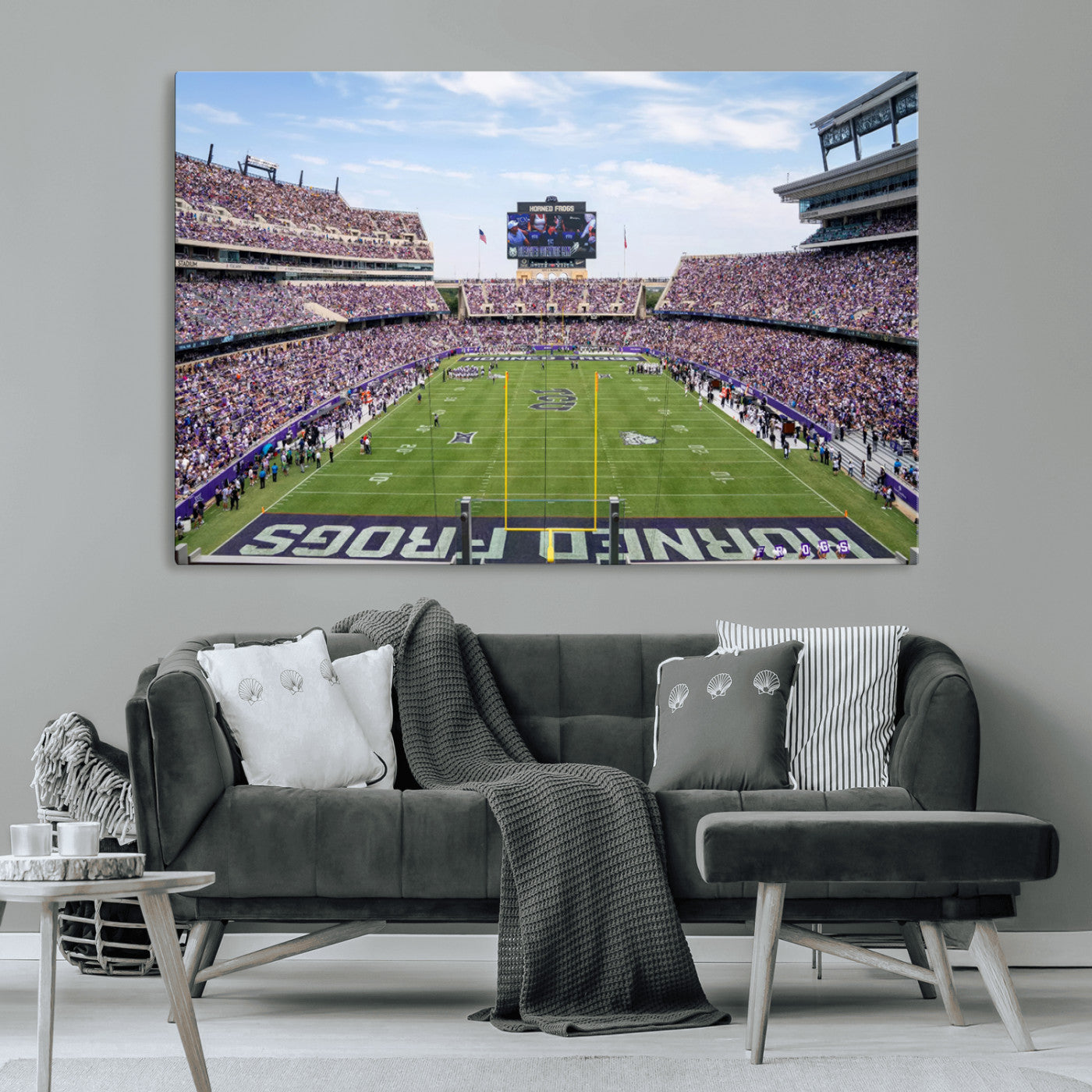 MGV-CV-36X24 - TCU Horned Frogs Football Team Print - Fort Worth Amon G. Carter Stadium Wall Art Canvas Print