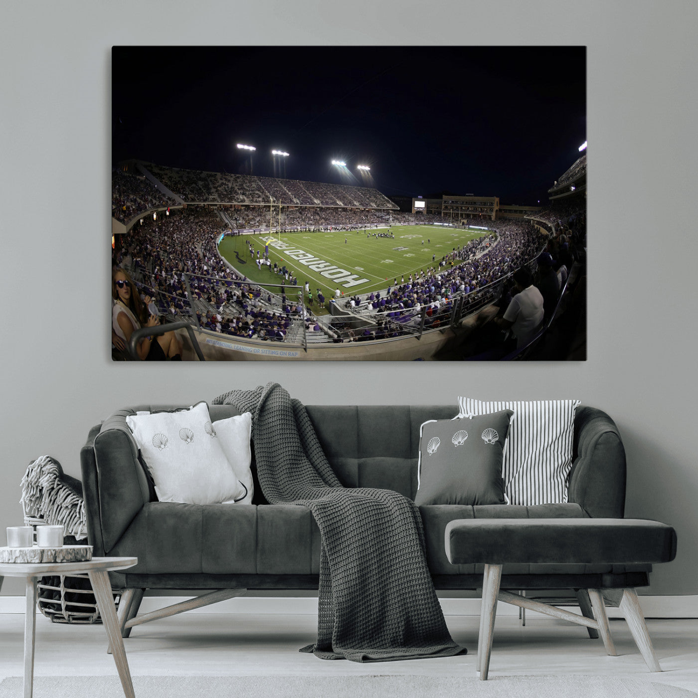 MGV-CV-36X24 - TCU Horned Frogs Football Team Print - Fort Worth Amon G. Carter Stadium Wall Art Canvas Print.