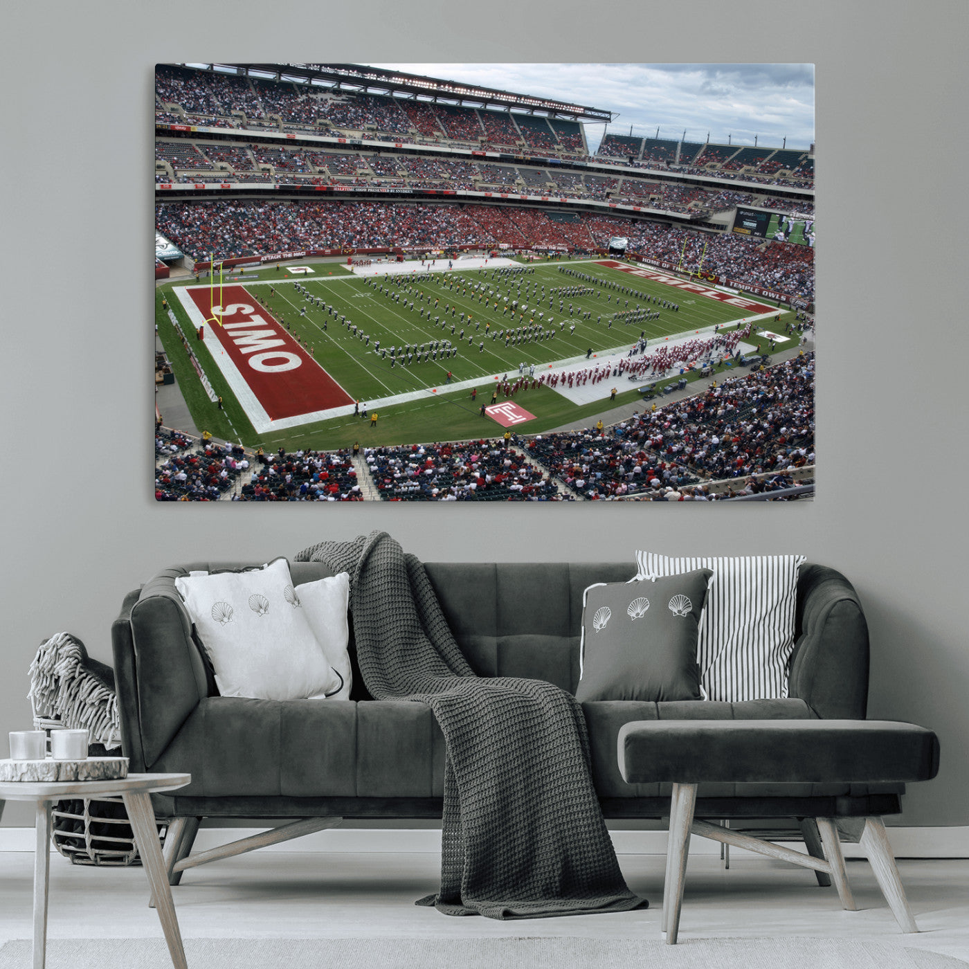 MGV-CV-36X24 - The Temple University Owls Athletics Team Print - Philadelphia Lincoln Financial Field Stadium Wall