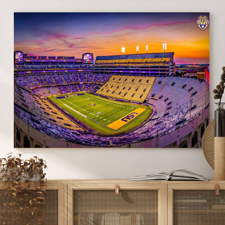 The Louisiana State University Tigers Football Team Print - Baton Rouge Tiger Stadium Wall Art Canvas Print