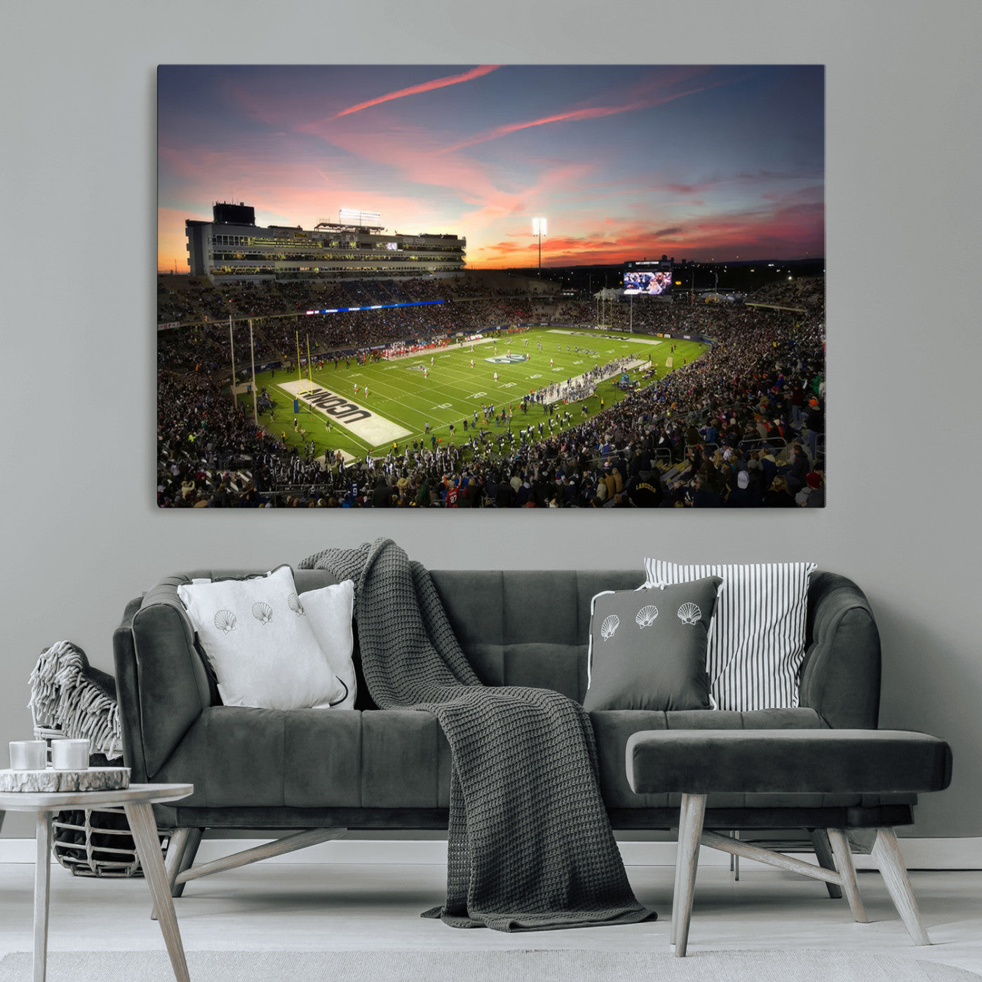 MGV-CV-36X24 - The University of Connecticut UCONN Huskies Football Team Print - East Hartford Pratt & Whitney