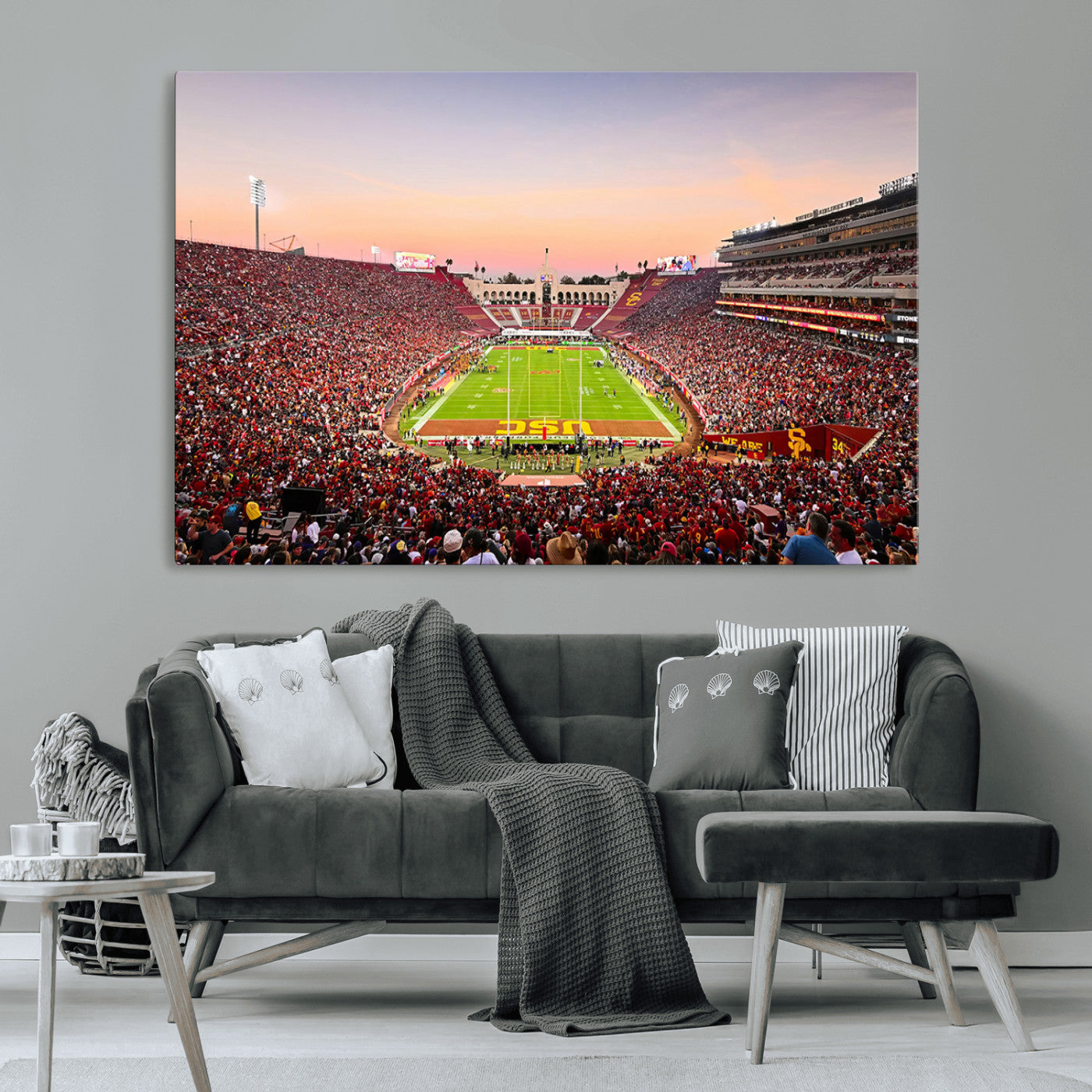 MGV-CV-36X24 - The University of Southern California USC Trojans Football Team Print - Los Angeles Memorial