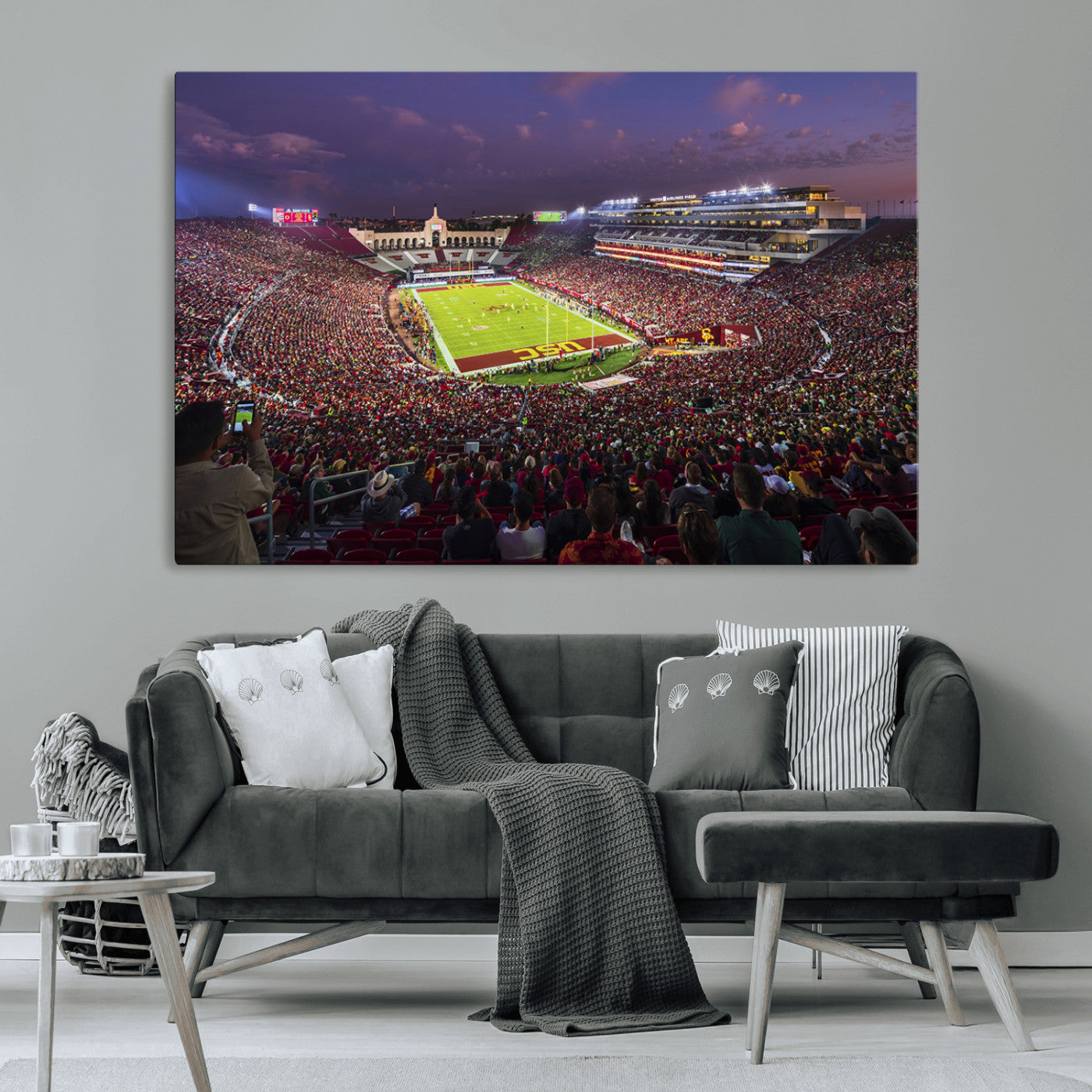 MGV-CV-36X24 - The University of Southern California USC Trojans Football Team Print - Los Angeles Memorial