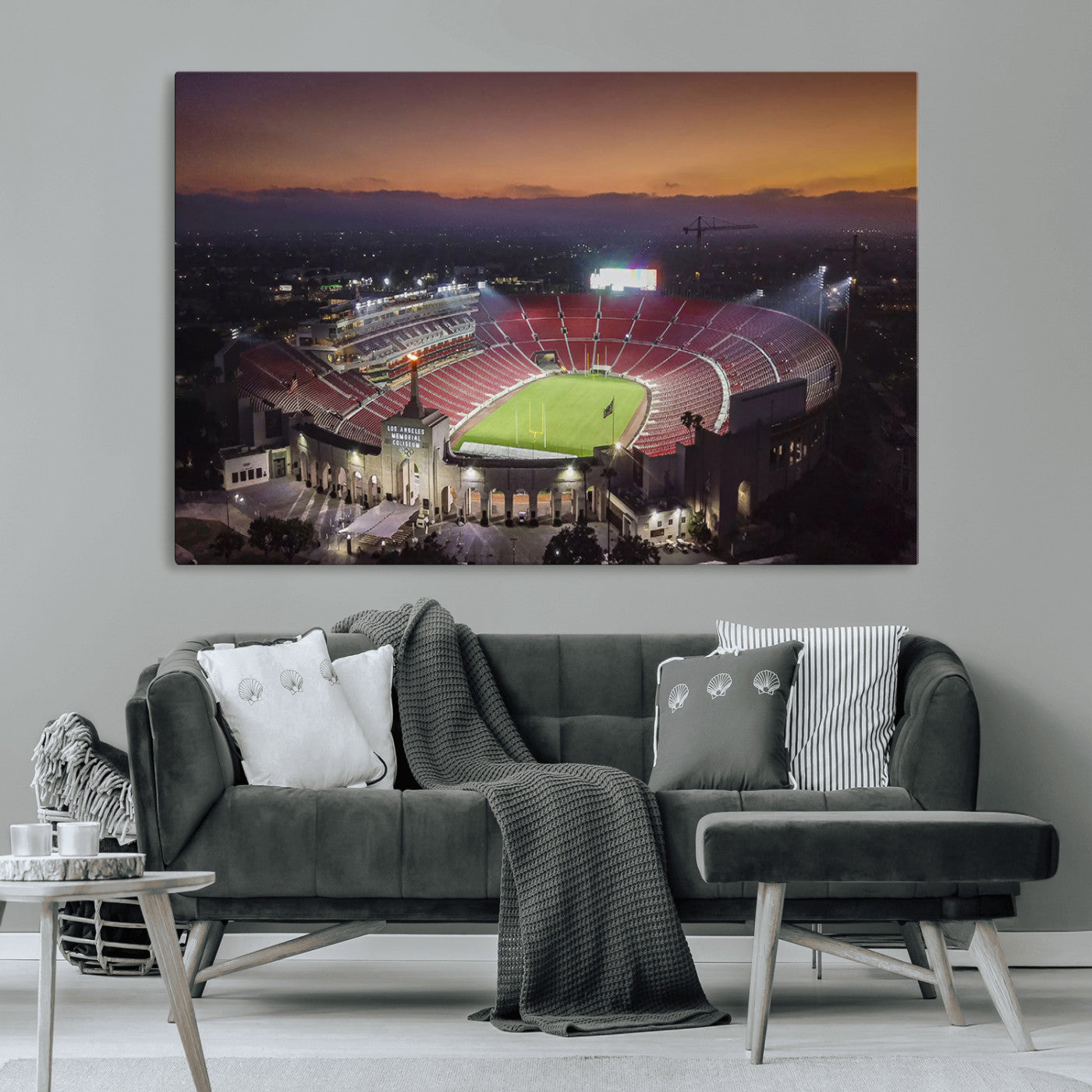 MGV-CV-36X24 - The University of Southern California USC Trojans Football Team Print - Los Angeles Memorial
