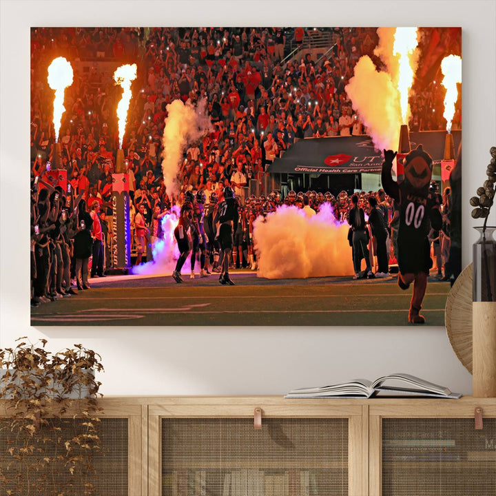 The University of Texas at San Antonio Roadrunners Football Team Print - San Antonio Alamodome Wall Art Canvas Print