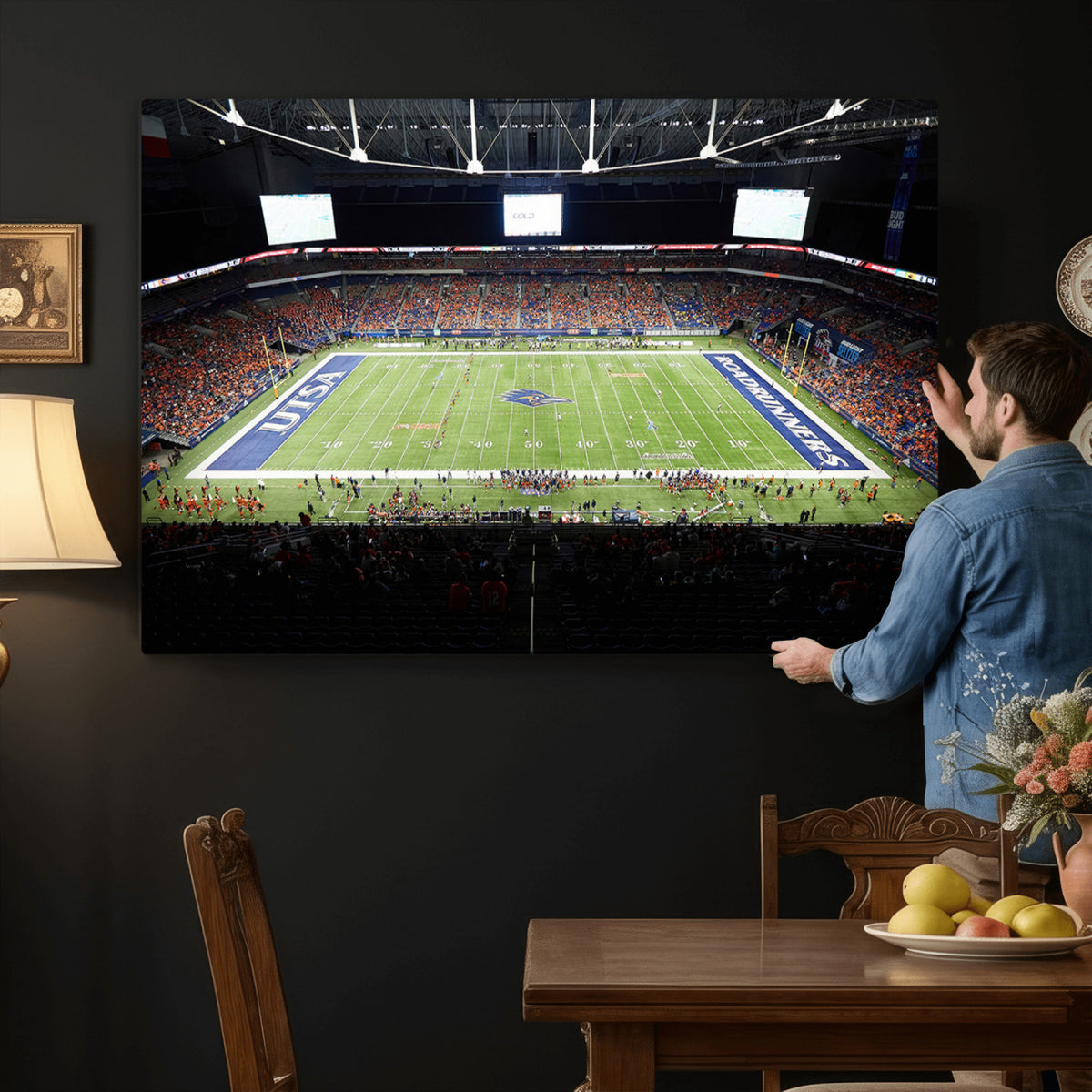 98617-MGV-CV-36X24 - The University of Texas at San Antonio Roadrunners Football Team Print, San Antonio Alamodome