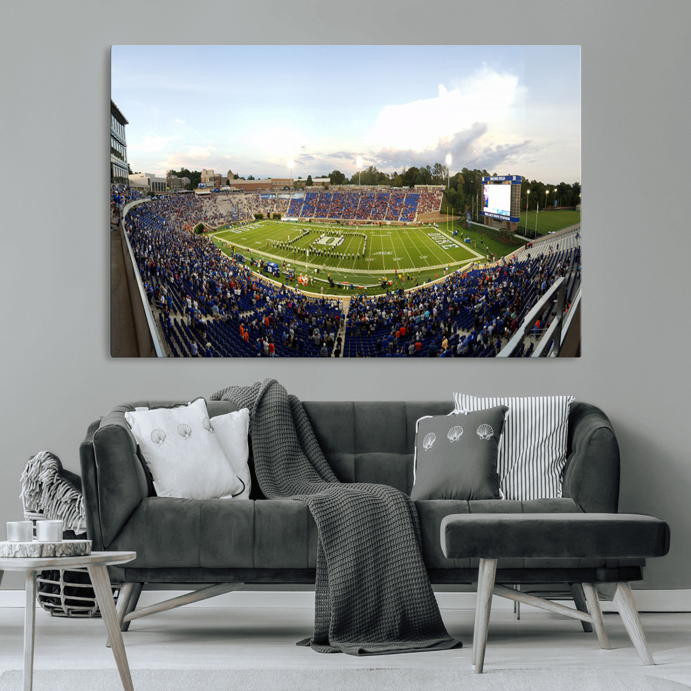 MGV-CV-36X24 - The Duke University Blue Devils Football Team Print - Durham Wallace Wade Stadium Wall Art Canvas