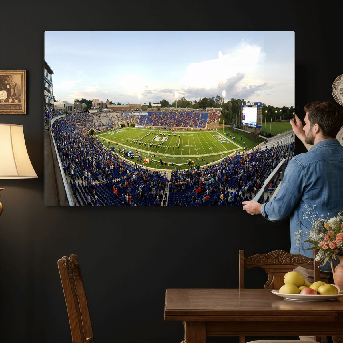 44850-MGV-CV-36X24 - The Duke University Blue Devils Football Team Print, Durham