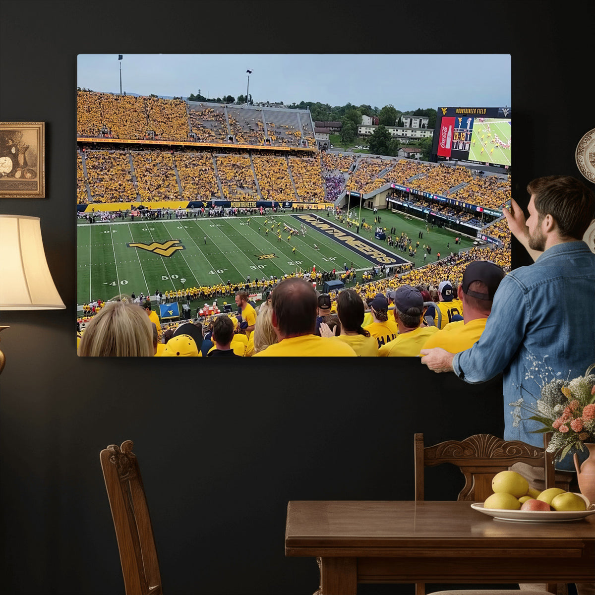 18056-MGV-CV-36X24 - Puskar Stadium Canvas Print Wall Art, Morgantown Print
