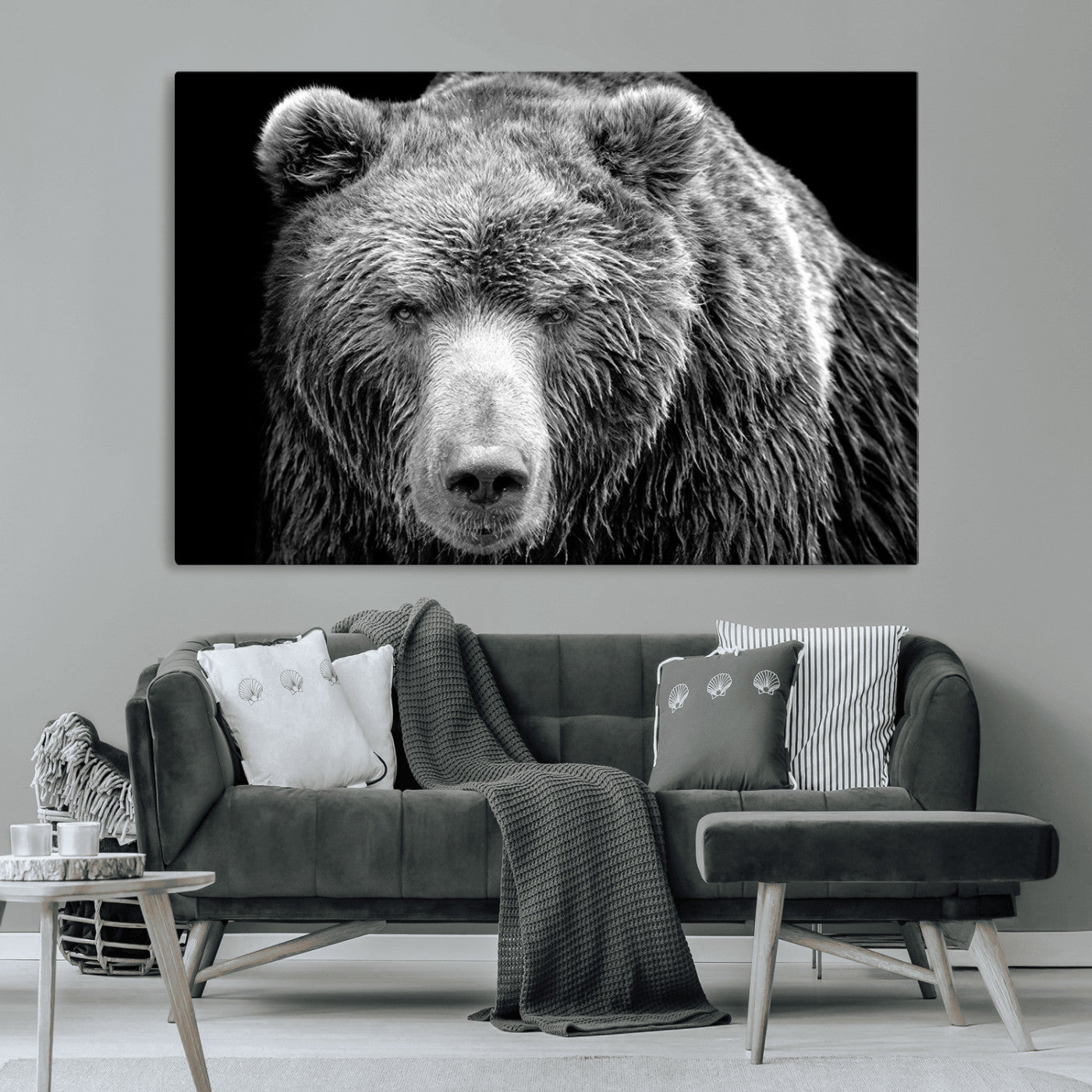 MGV-CV-36X24 - 399 Grizzly Bear Canvas Print | Ready to Hang Wall Art | Rustic Farmhouse & Cabin Decor | Wildlife