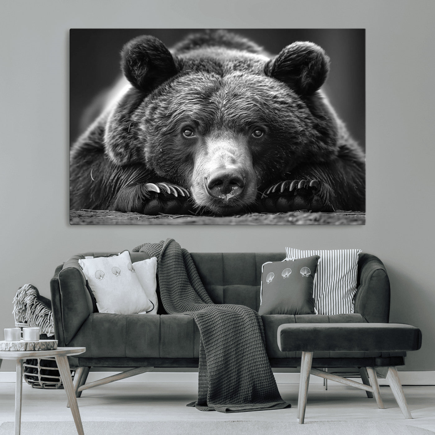 MGV-CV-36X24 - Resting Grizzly 399 Bear Canvas Print | Ready to Hang Wall Art | Rustic Cabin & Farmhouse Decor |