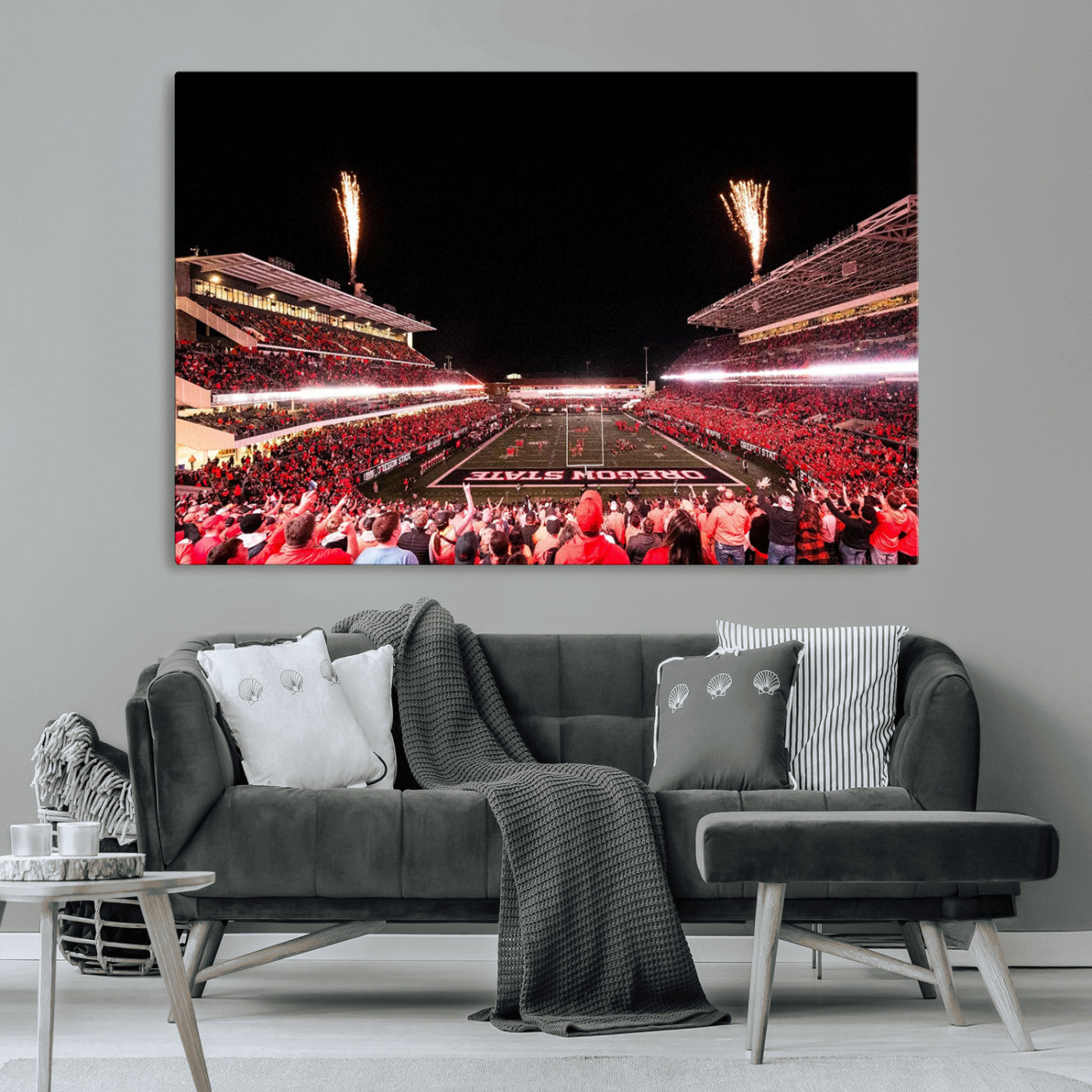 MGV-CV-36X24 - Oregon State Beavers Football Team Print - Corvallis Reser Stadium Wall Art Canvas Print
