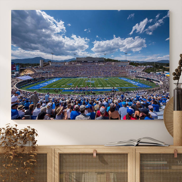 Air Force Falcons Football Team Print - Colorado Springs Falcon Stadium Wall Art Canvas Print