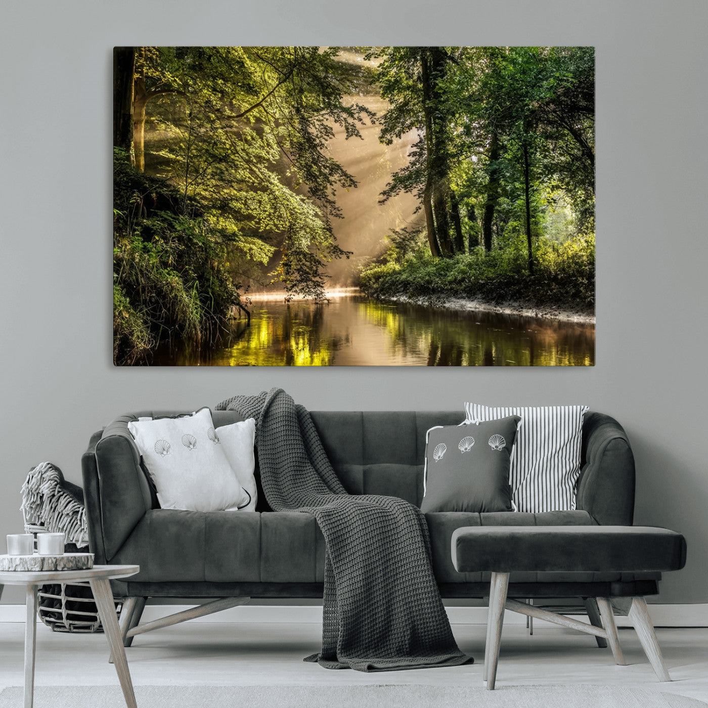 MGV-CV-36X24 - Forest Wall Art Print | River Landscape Wall Art | Perfect for Farmhouse Wall Decor, Cabin Wall Art