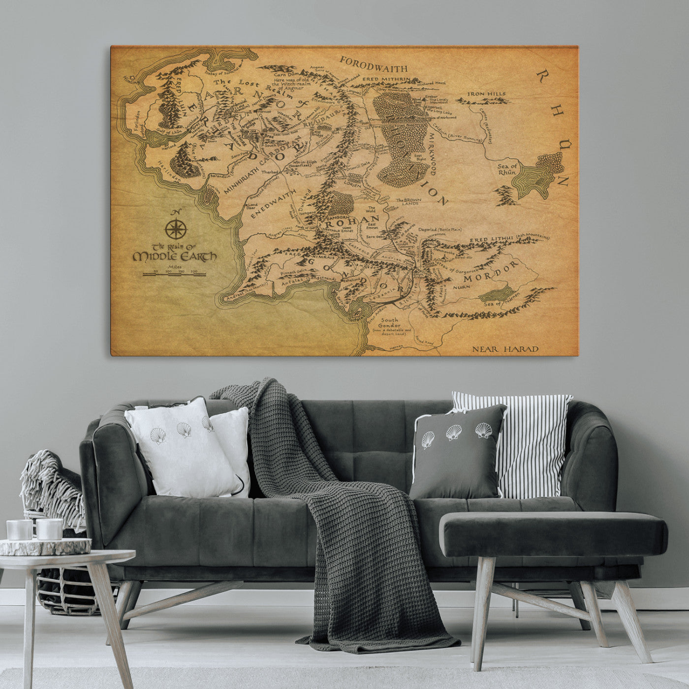MGV-CV-36X24 - Push Pin World Map Canvas Print – Framed Wall Art for Couples to Track Their Travels – Anniversary