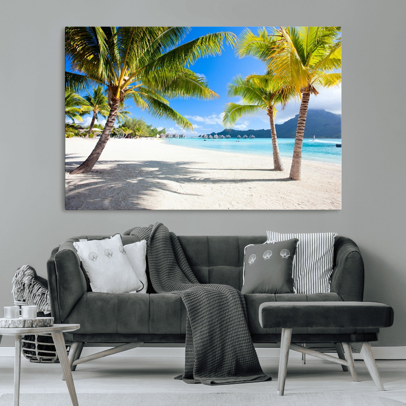 MGV-CV-36X24 - Blue Beach and Sea Wall Art Canvas Print