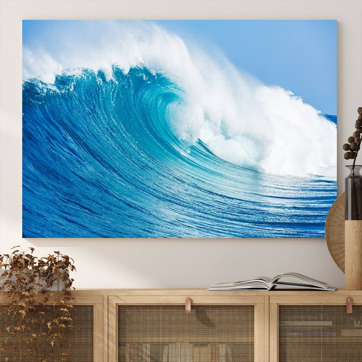 Ocean Wave Canvas Wall Art Print.