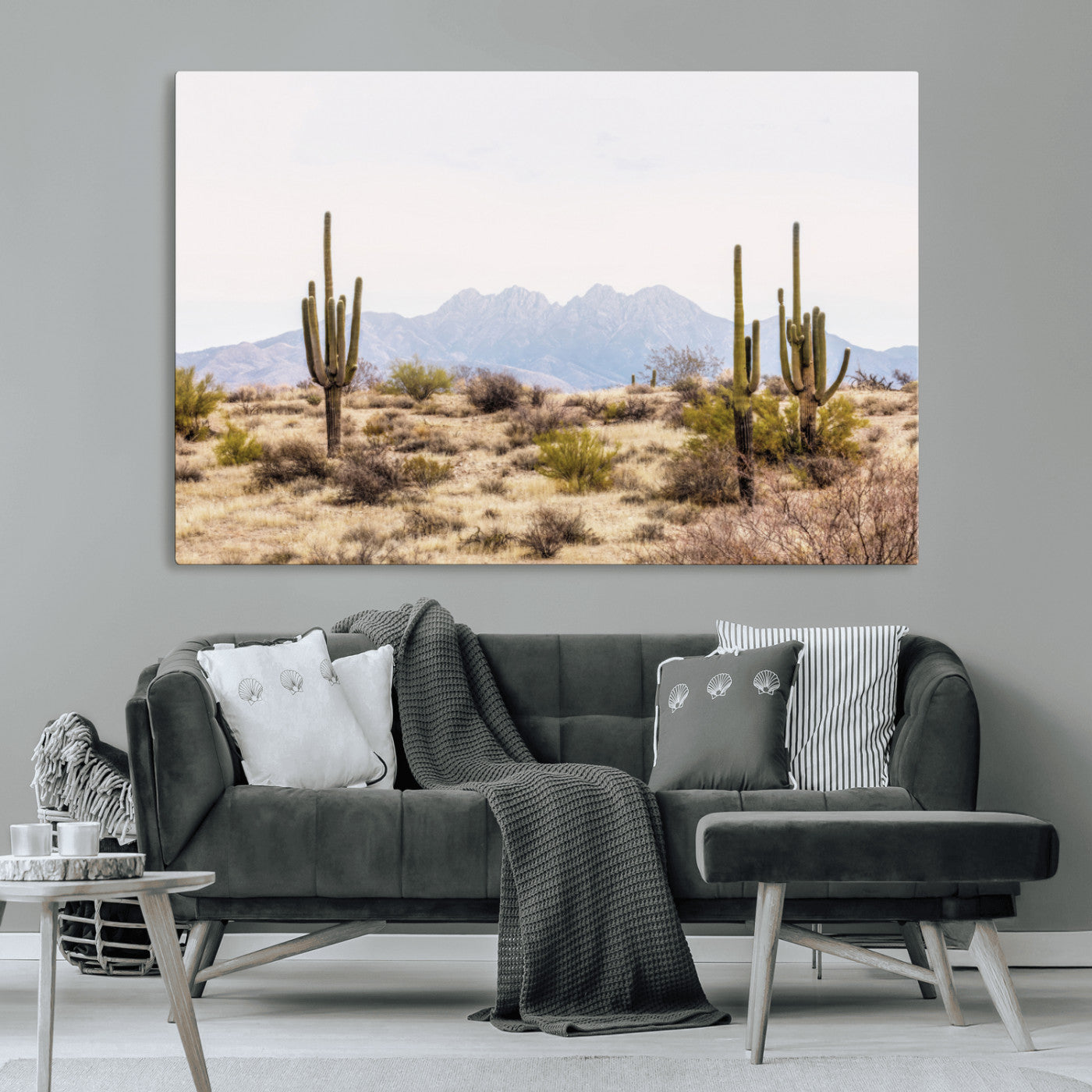 MGV-CV-36X24 - Arizona Desert Wall Art Print | Arizona Desert Canvas Print with Saguaro Cacti | Southwestern