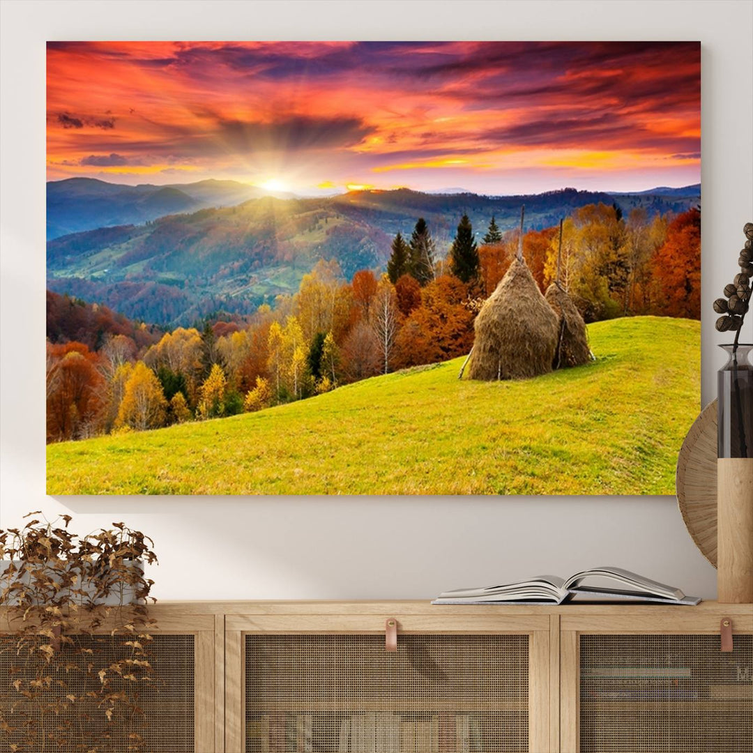 Landscape View Sunset museum-quality canvas art, ready to hang.