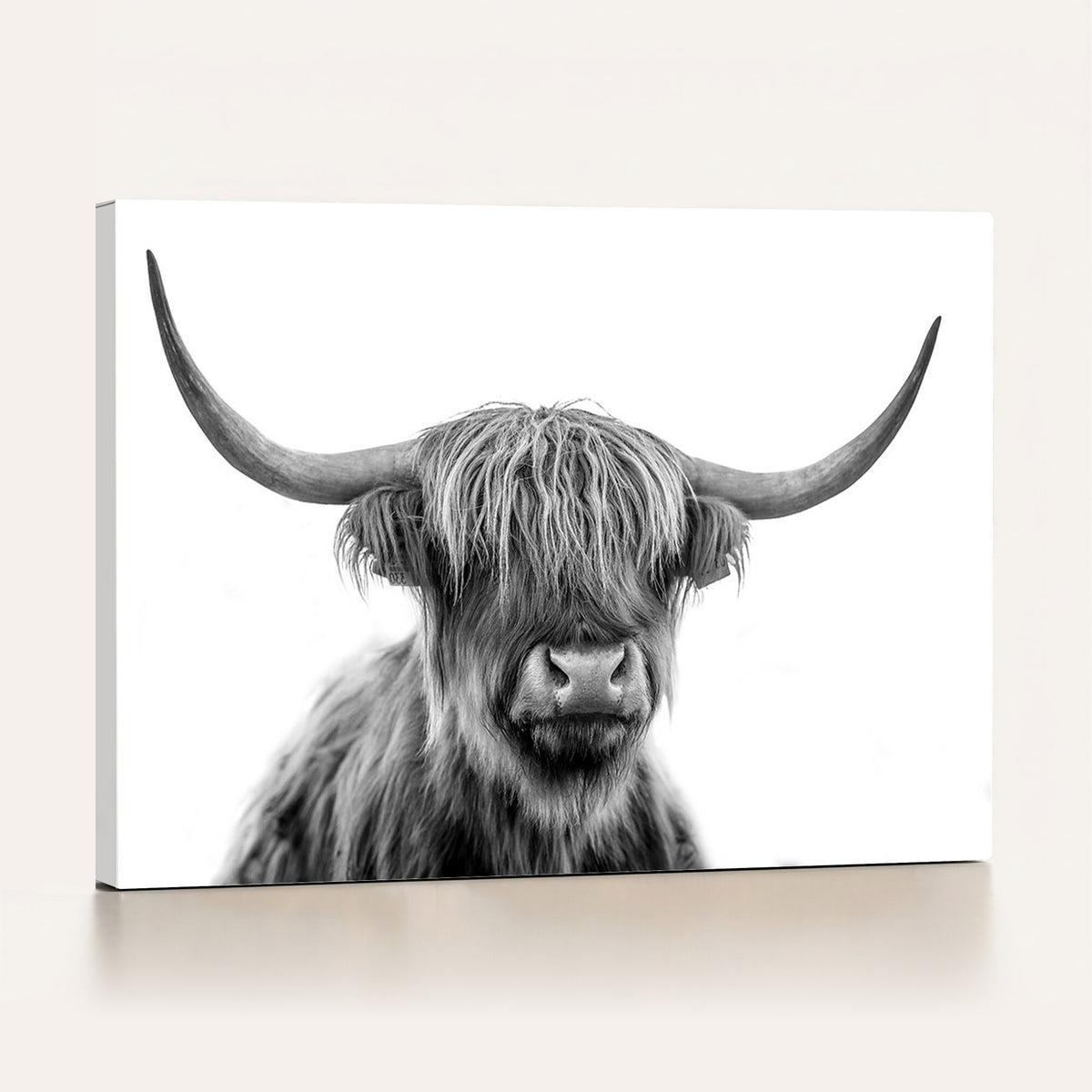 75503-_Poster-30x20 - Scottish Highland Cow Cattle Art Print Wall Art Canvas Print for Farmhouse Decor, Framed Scottish