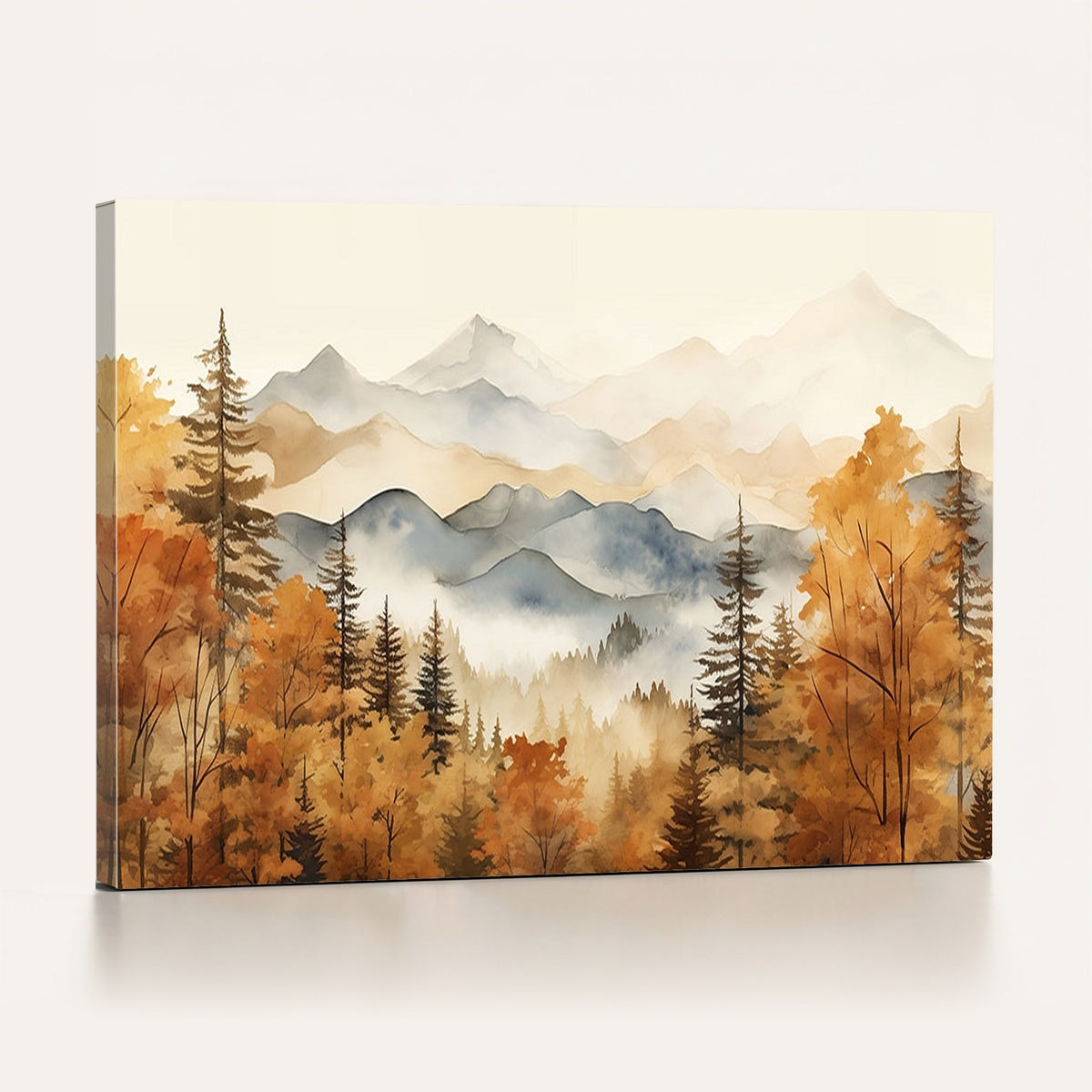 72950-MGV-CV-24X16 - Golden Autumn Forest Wall Art Canvas | Mountain Landscape Canvas Print for Living Room or Bedroom