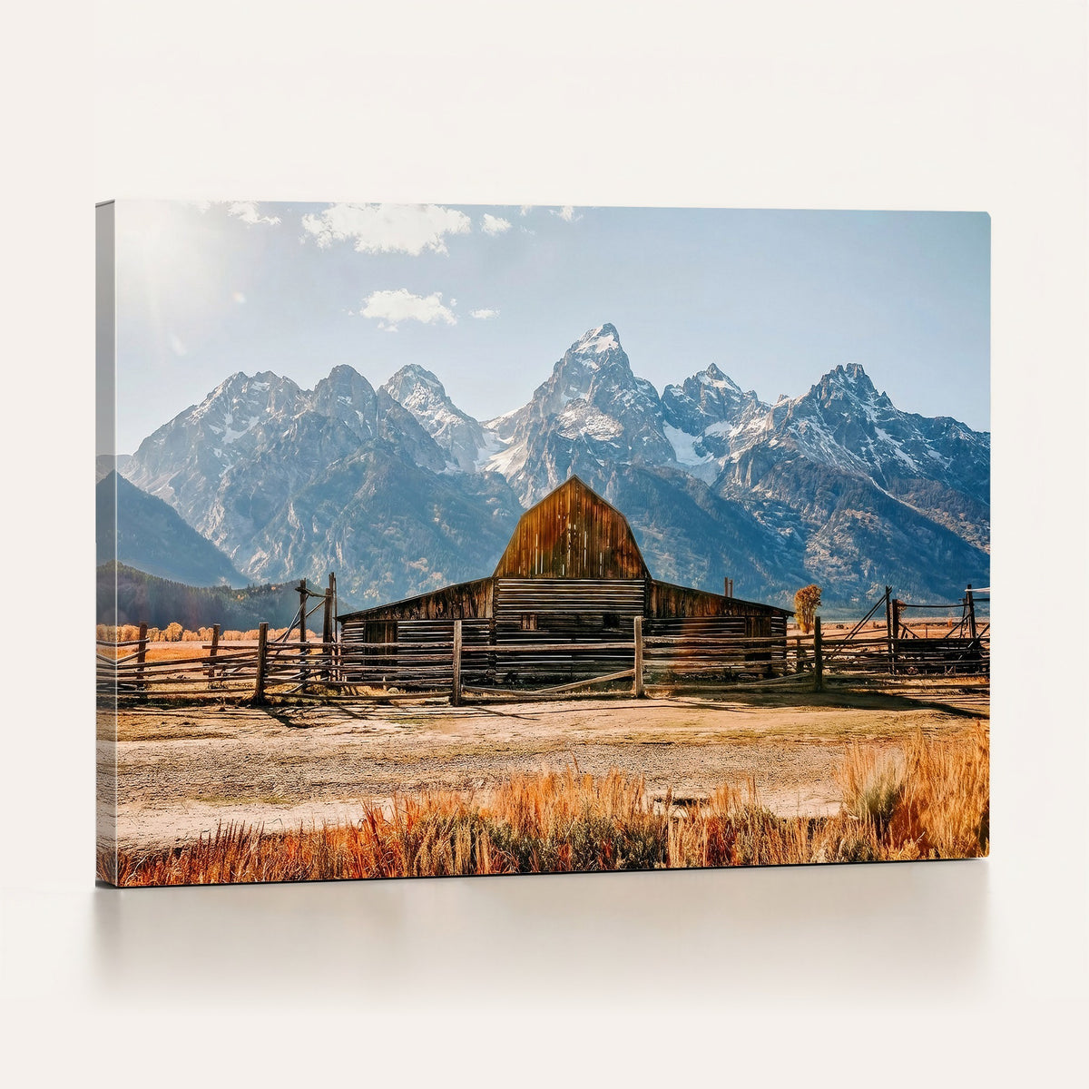 26513-MGV-CV-24X16 - Vintage Old Barn Field Wall Art Canvas Print for Farmhouse Decor