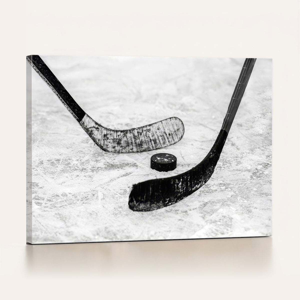 82900-MGV-CV-36X24 - Winter Ice Hockey Sport Canvas Wall Art Print, Hockey Wall Decor