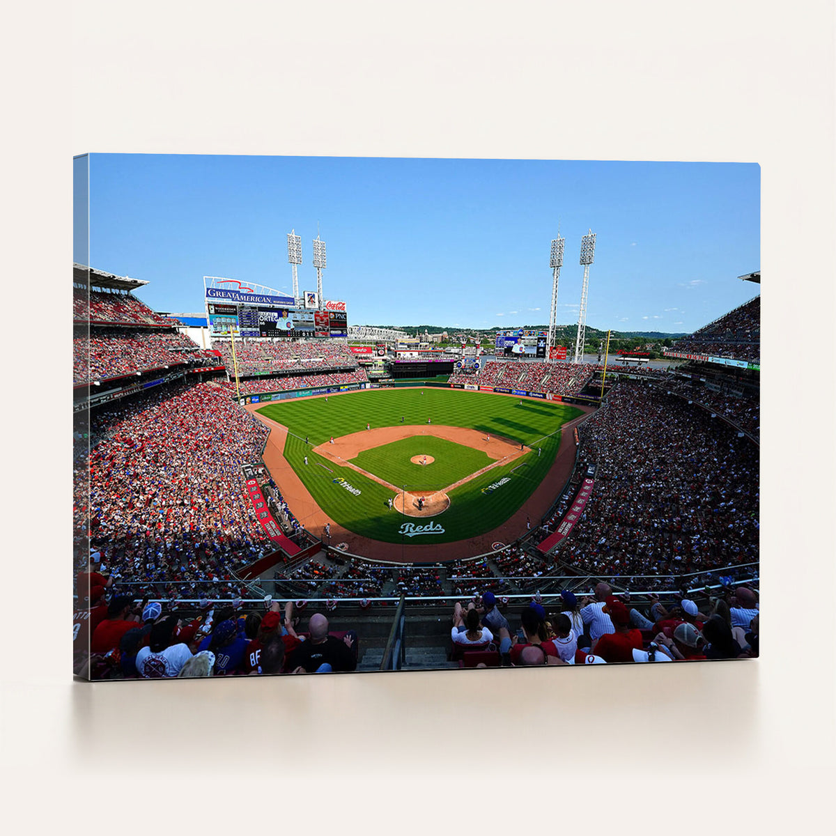 90998-MGV-CV-36X24 - Cincinnati Reds Baseball Canvas Print | Great American Ball Park Stadium Wall Art