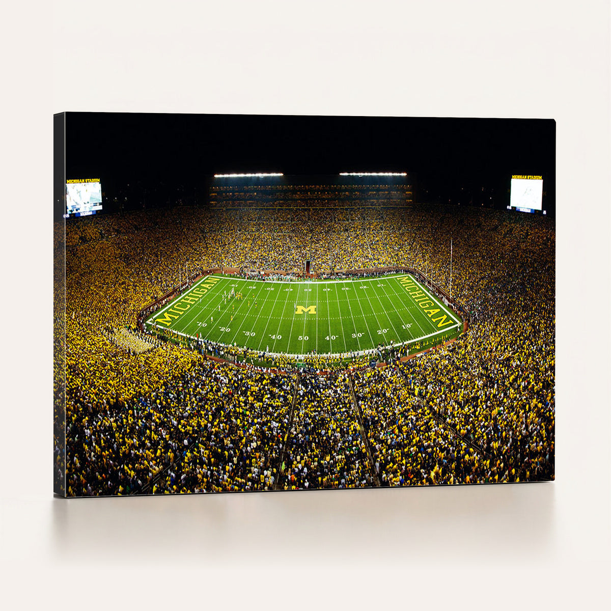 26166-MGV-CV-36X24 - Stadium in Michigan Wall Art Canvas Print, Framed American Football Stadium Art