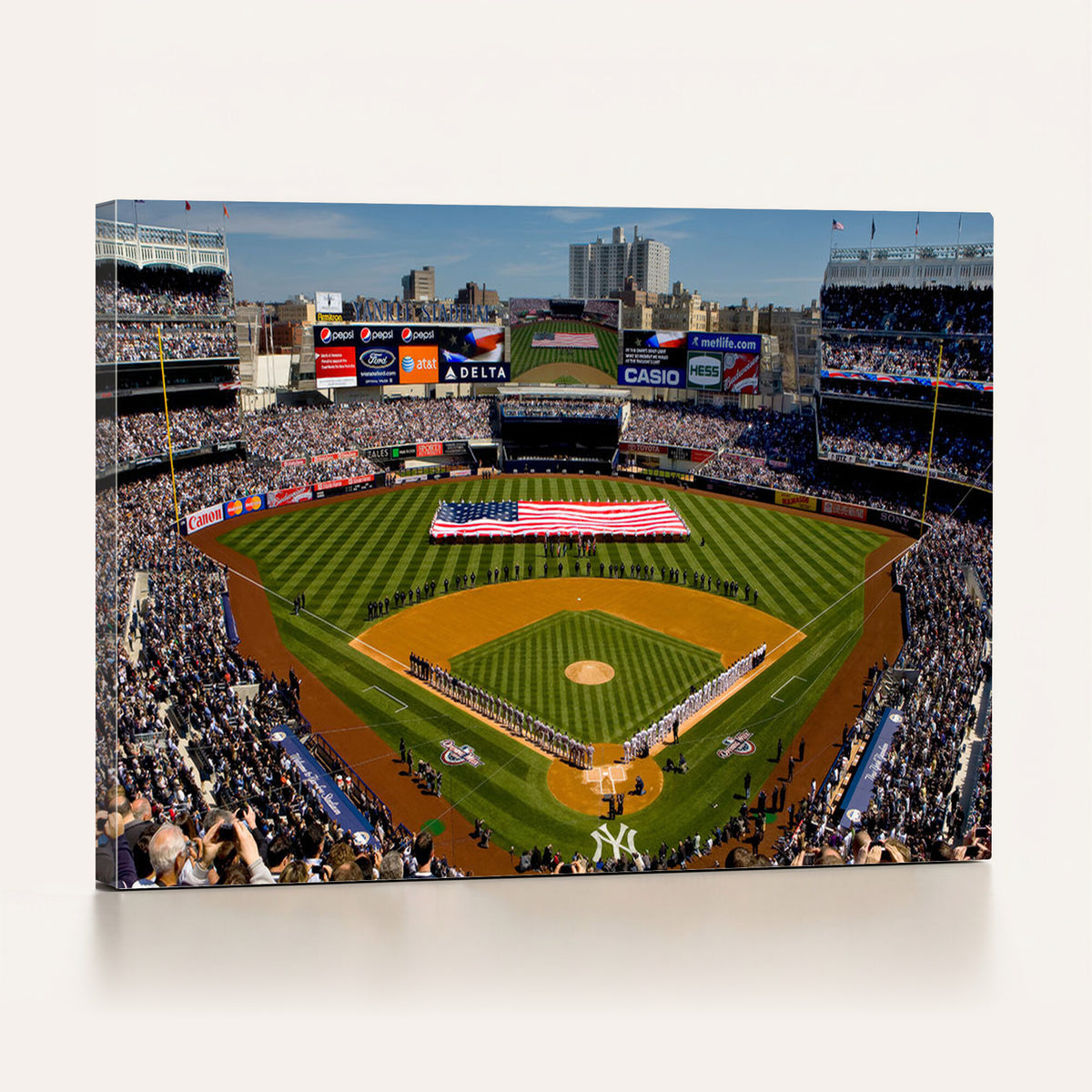 20879-MGV-CV-36X24 - Yankee Stadium New York Wall Art Print | 3-Panel Canvas Print of Yankees Baseball Stadium