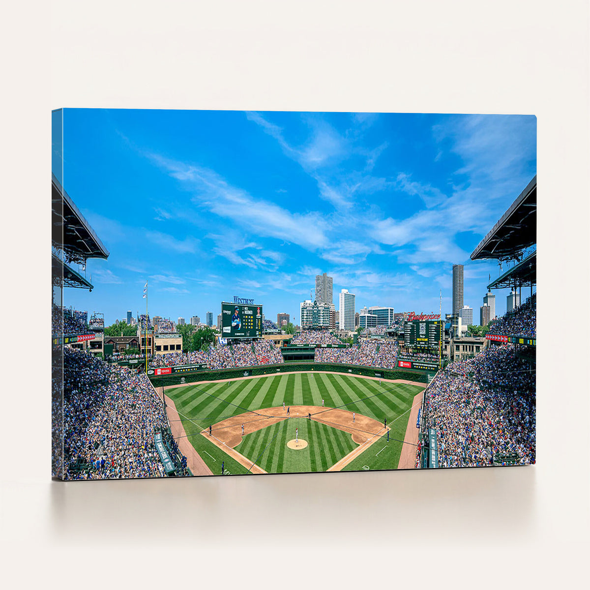 32373-MGV-CV-36X24 - Wrigley Field Chicago Cubs Panoramic Art Multi-Piece Canvas