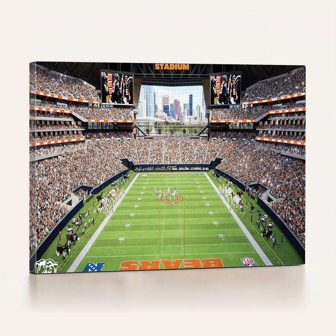 Chicago Bears Soldiers Field Wall Art Canvas Print, Home Office Wall Decor