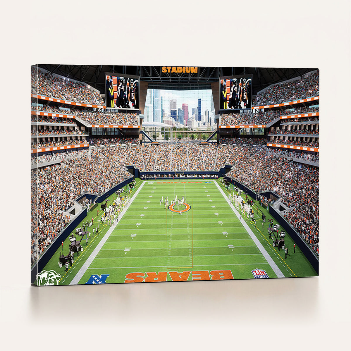 76935553-PAN-FL-20X10 - Chicago Bears Soldiers Field Wall Art Canvas Print, Home Office Wall Decor