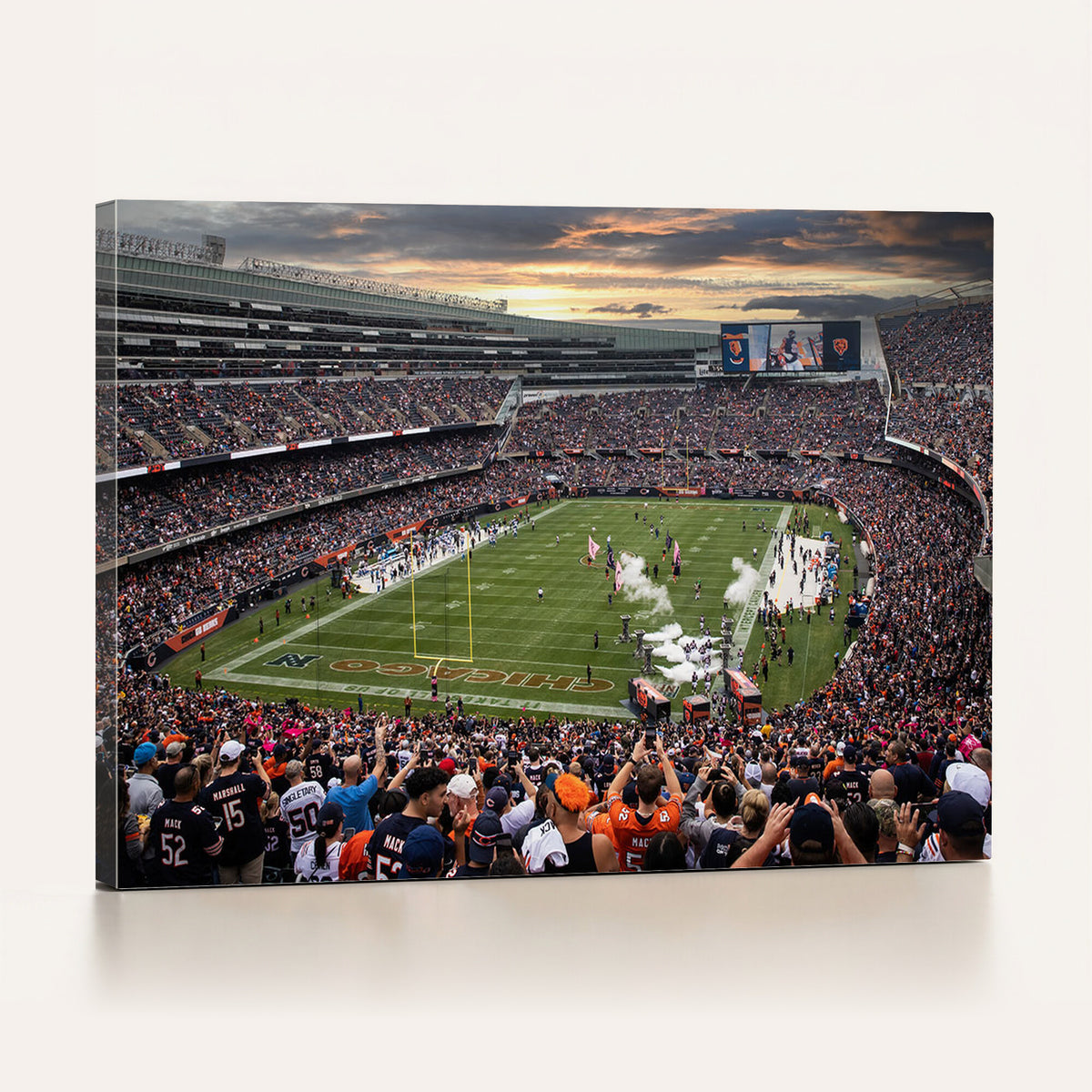 87578930-PAN-FL-20X10 - Chicago Bears Soldiers Field Wall Art Canvas Print, Home Bar Wall Decor