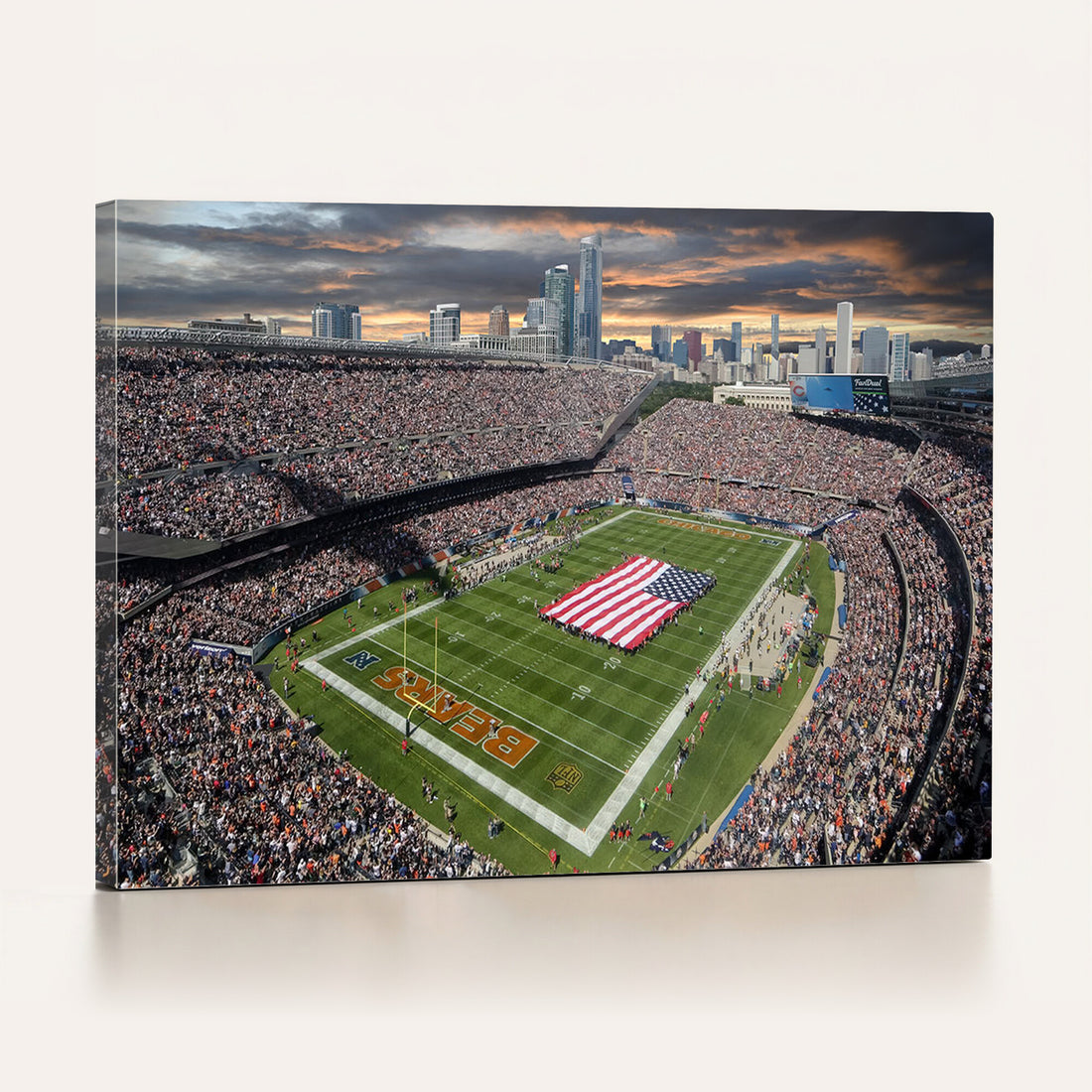 Chicago Bears Soldiers Field Wall Art Canvas Print, Extra Large Game Room Wall Decor