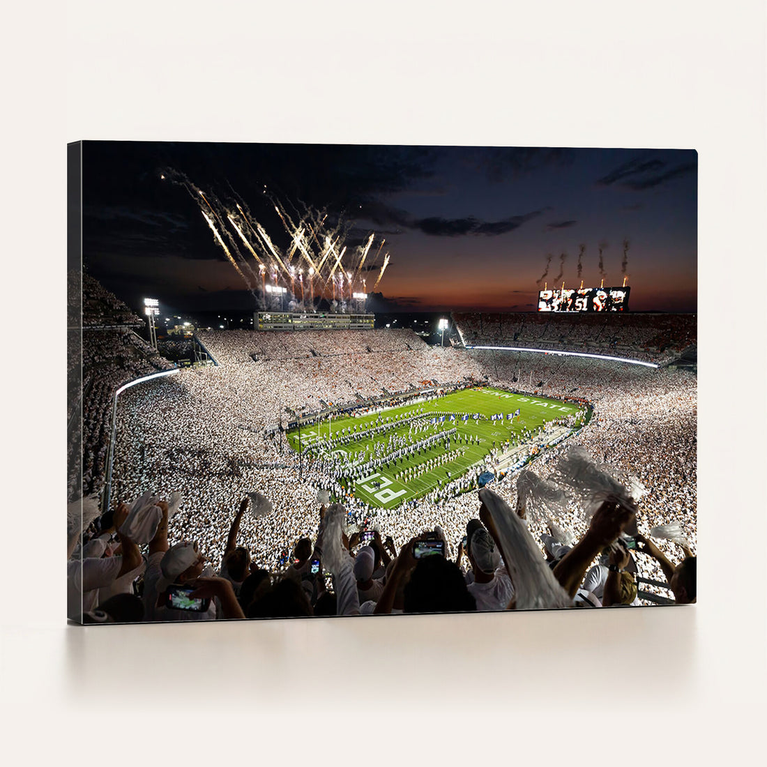 Penn State Stadium Wall Art, White Out Football Game Canvas
