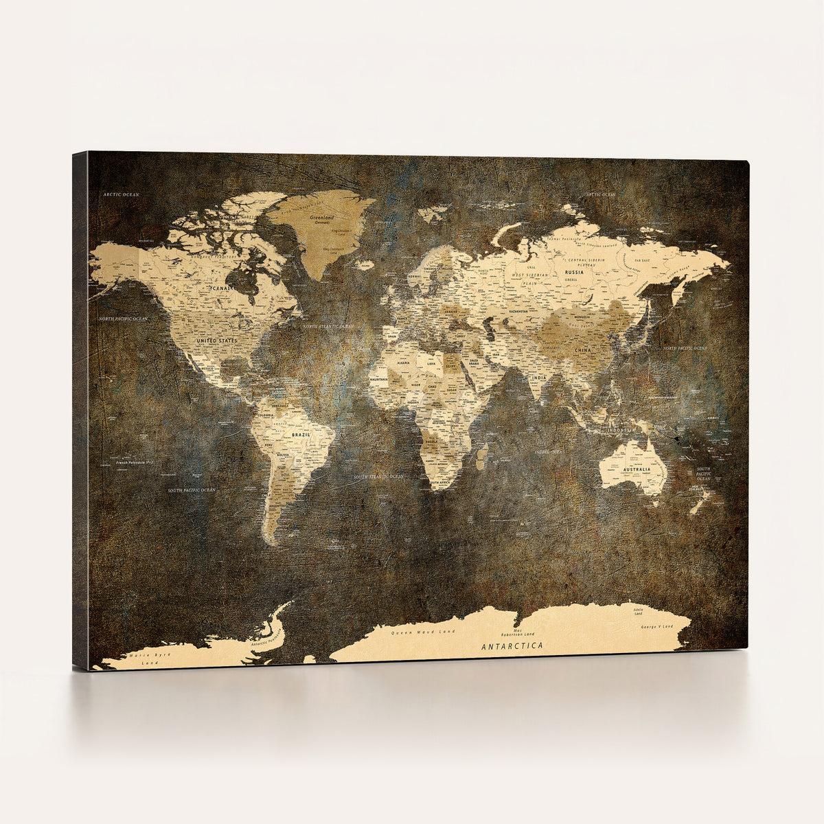 89742472-MGV-CV-36X24 - Large Framed Vintage World Map Wall Art Print for Home Wall
