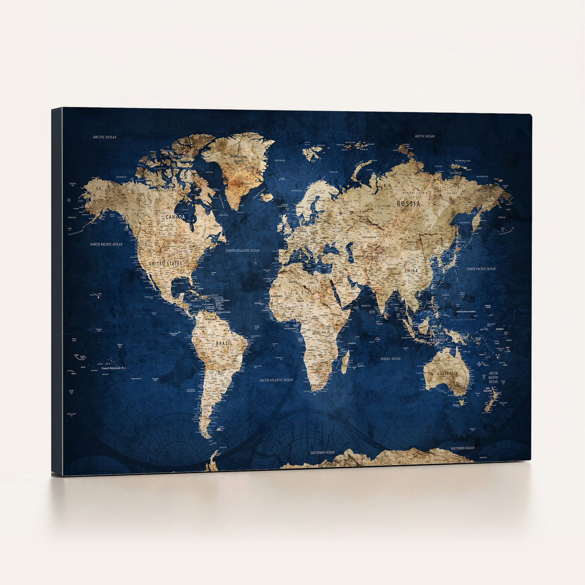 57503519-MGV-CV-36X24 - World Map Canvas Print – Framed Travel Map Wall Art for