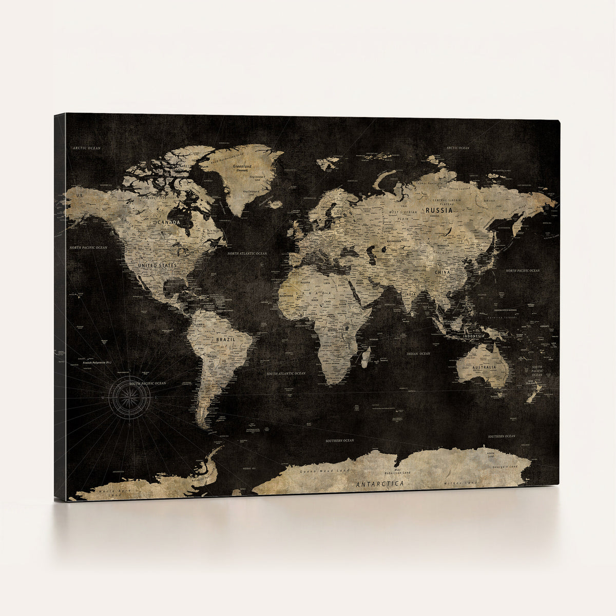 60653880-MGV-CV-36X24 - Push Pin World Map Canvas Wall Art Print, Interactive Travel