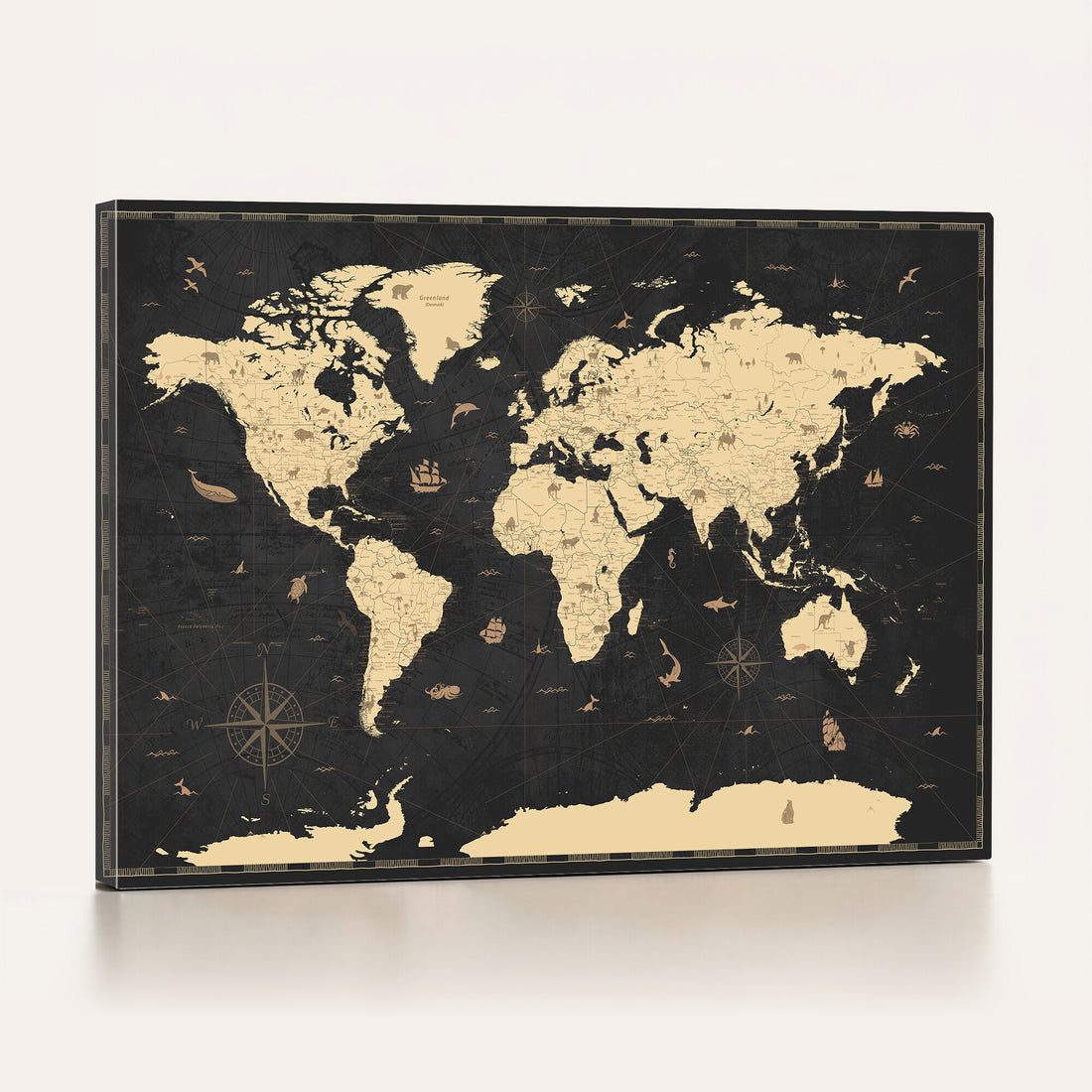 World Map Canvas Print | Detailed Map of the World Wall Art