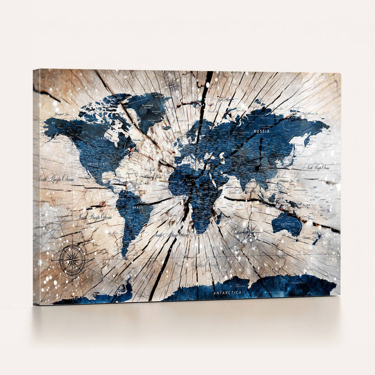 19478704-MGV-CV-36X24 - World Map Wall Art Canvas Print, Modern Decorative Framed Map Artwork Prints for Living Room, Office, Bedroom Wall Decor