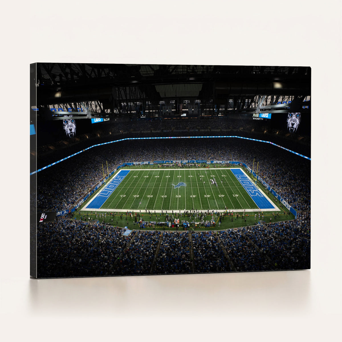 16709602-MGV-CV-36X24 - Detroit Lions Stadium Wall Art Canvas Print, Football Field Panorama