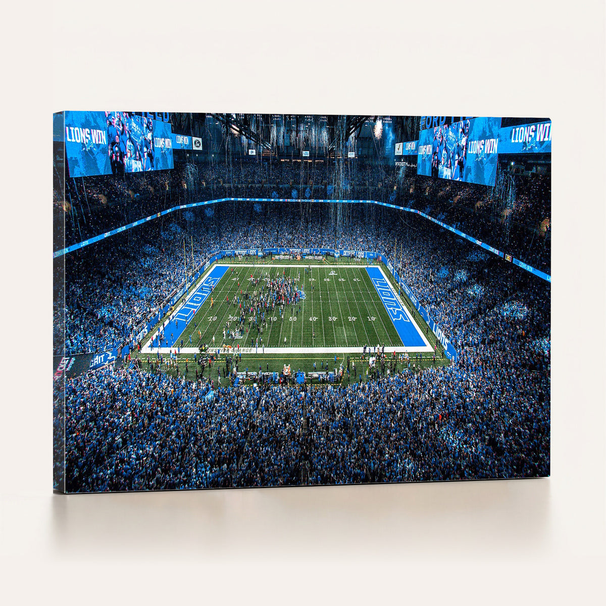 80882005-MGV-CV-36X24 - Detroit Lions Stadium Wall Art Canvas Print, Football Field Panorama