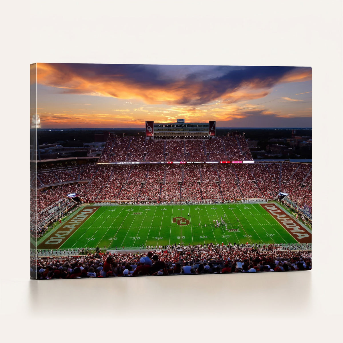 51457497-MGV-CV-24X16 - Oklahoma Sooners Stadium Wall Art Canvas Print, College Football Decor